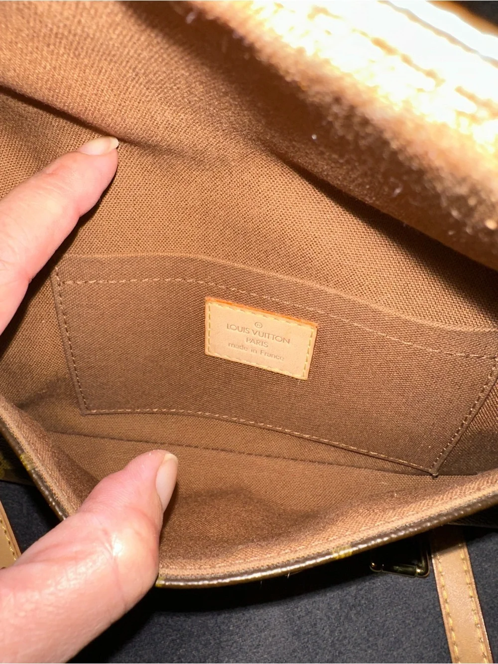 Louis Vuitton Marelle Monogram Canvas Hip Bag / Clutch with Tan Leather Trim